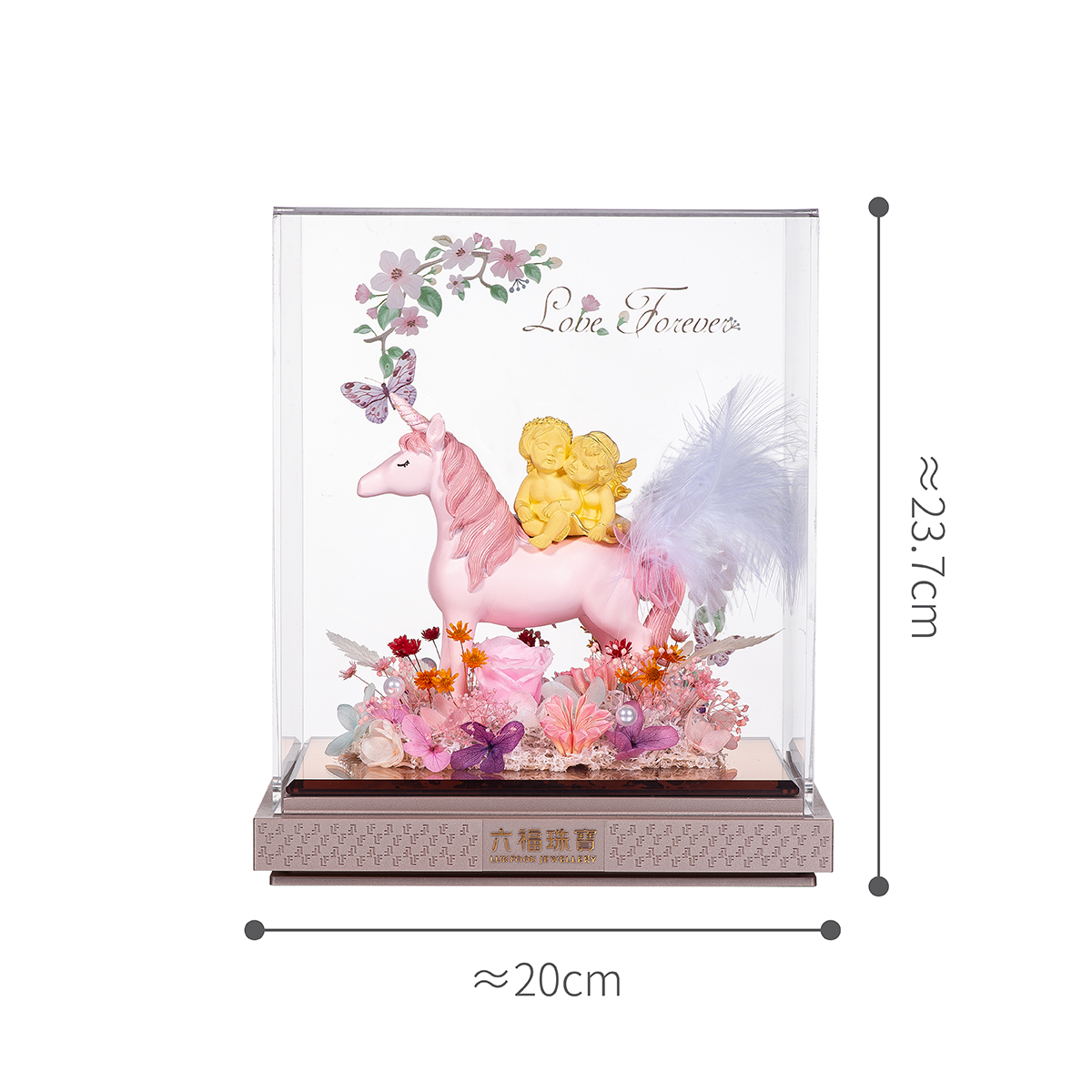 六福珠寶黃金擺件 - “愛神與靈神”999足金擺件