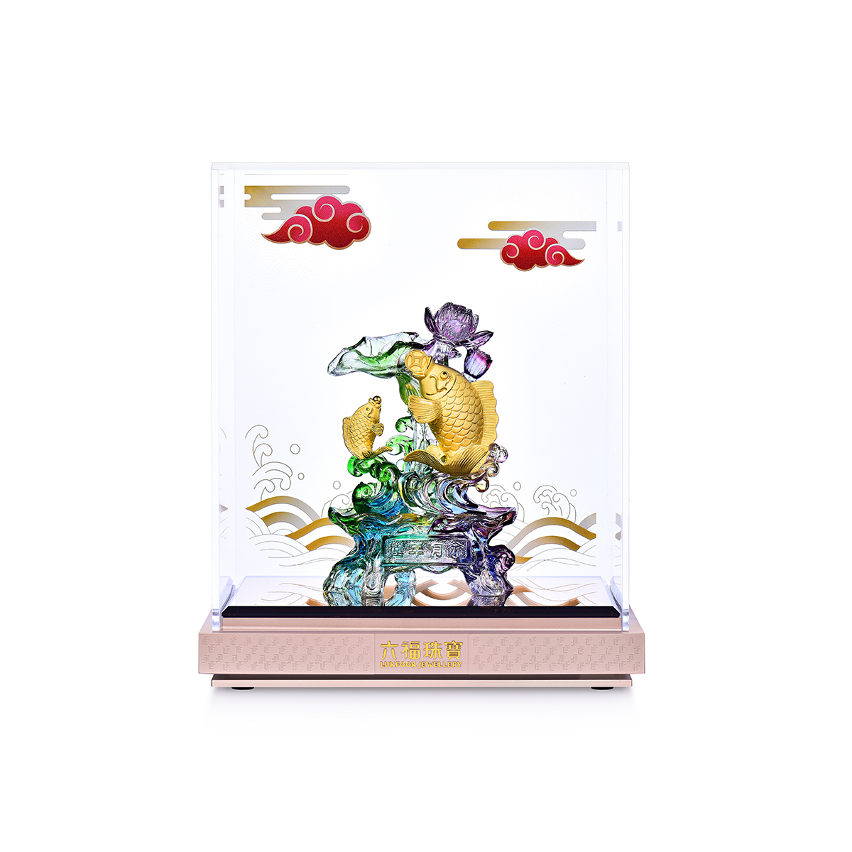 六福珠寶黃金擺件 - “連年有餘”999足金擺件