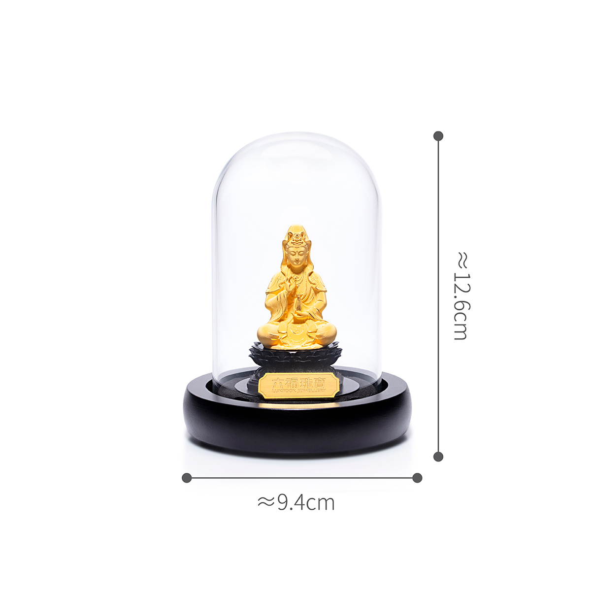 六福珠寶黃金擺件 - “蓮花觀音”999足金擺件