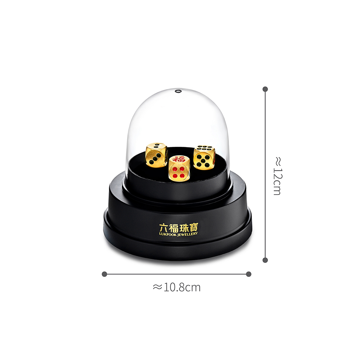 六福珠寶黃金擺件 - “幸運一擲”999足金擺件