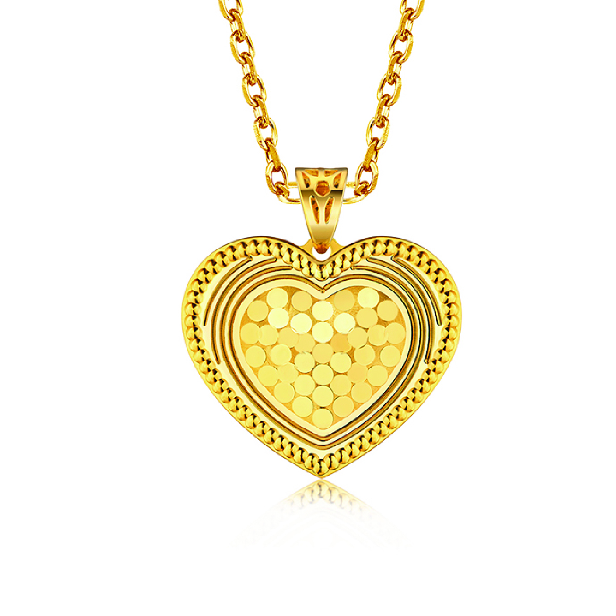 六福珠寶黃金吊墜 - "終身閃耀"心形990黃金吊墜