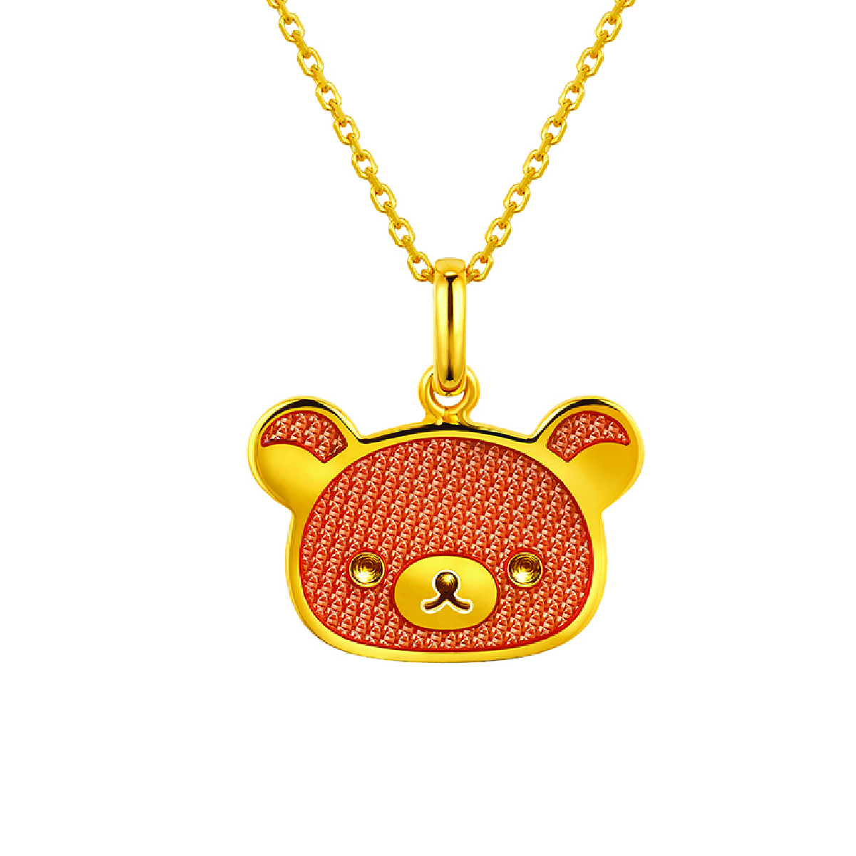 六福珠寶黃金吊墜 - "輕鬆小熊™頭像"Goldstyle990黃金吊墜