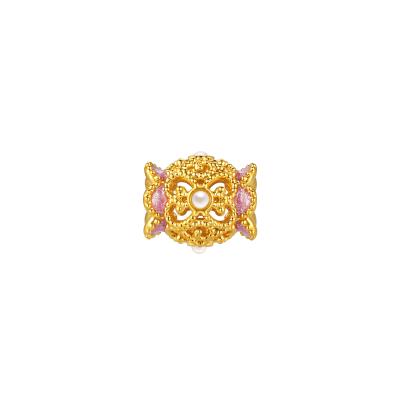 六福珠寶黃金串飾 - “珍珠花絲糖果珍珠鎏彩”999足金串飾