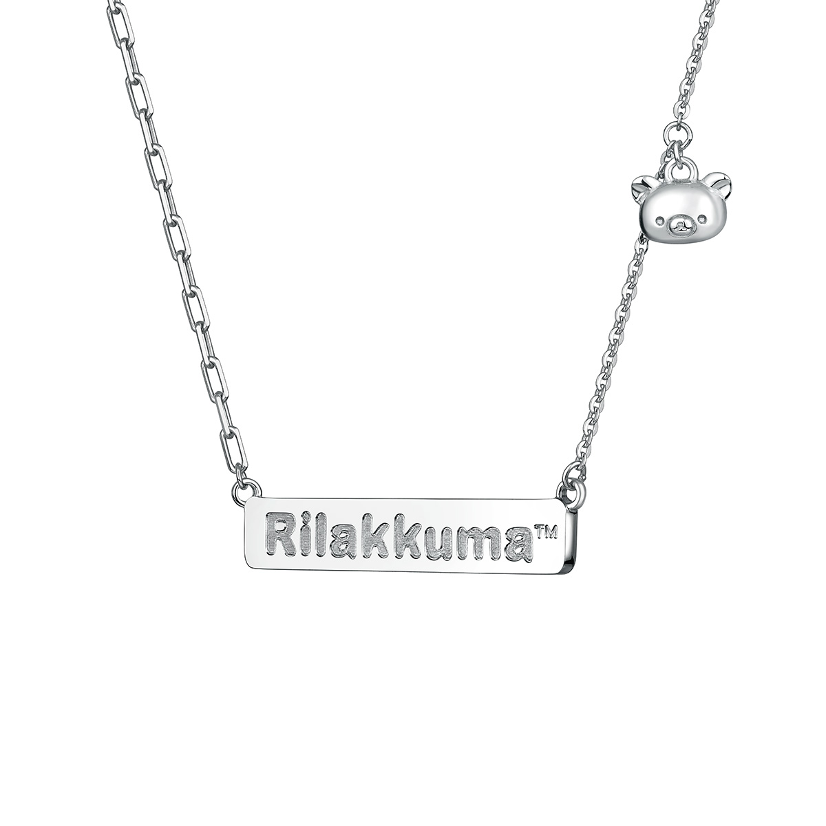 六福珠寶鉑金頸鏈 - "小熊祈願籤"950鉑金頸鏈