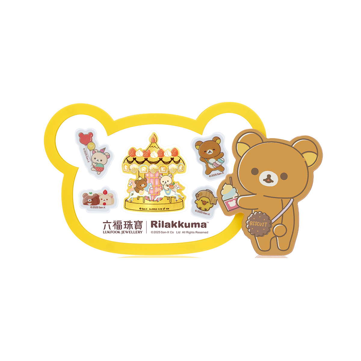 六福珠寶黃金工藝品 - "小熊遊樂園"999.9黃金工藝品