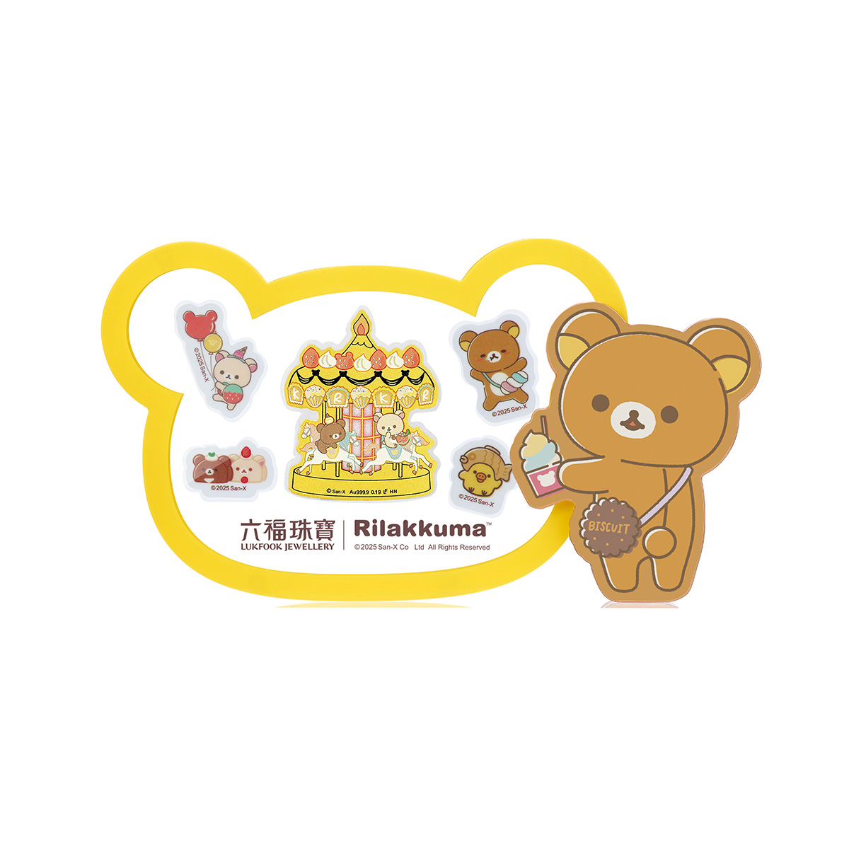 六福珠寶黃金工藝品 - "小熊遊樂園"999.9黃金工藝品