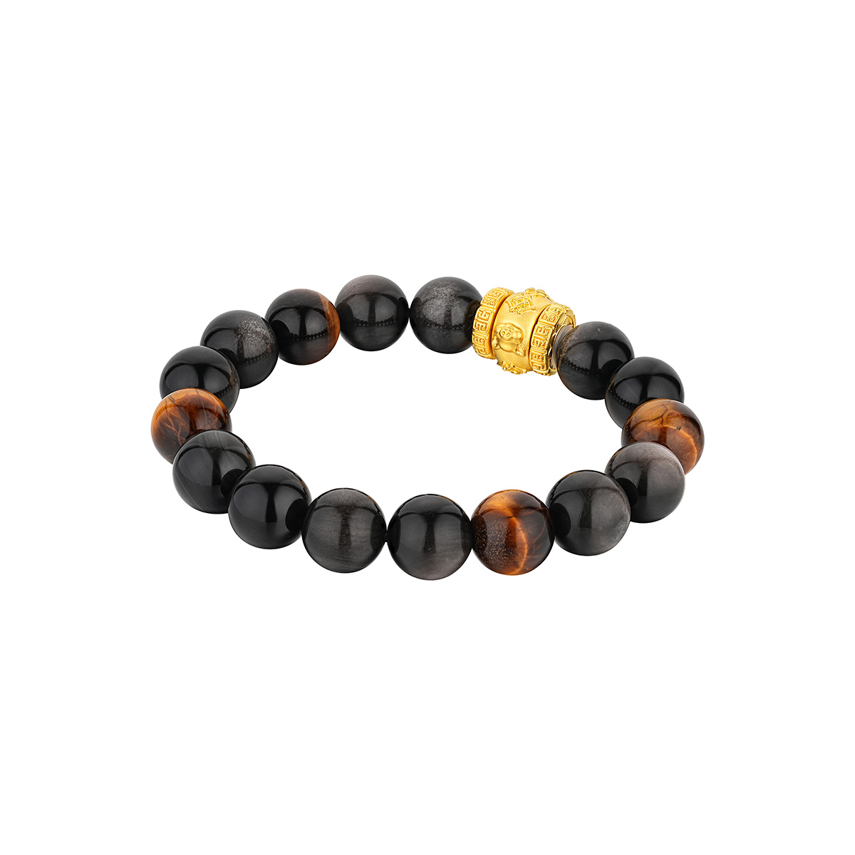 六福珠寶黃金手鏈 - "合樂生福-兔、羊、豬"999足金生肖水晶手鏈