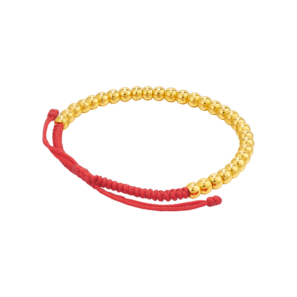 六福珠寶黃金手鏈 - "平安金珠"999足金手鏈