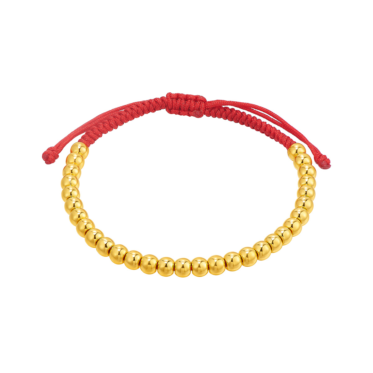 六福珠寶黃金手鏈 - "平安金珠"999足金手鏈