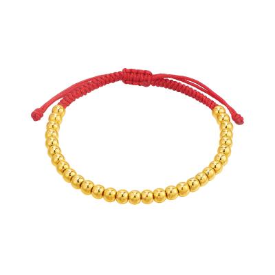 六福珠寶黃金手鏈 - "平安金珠"999足金手鏈