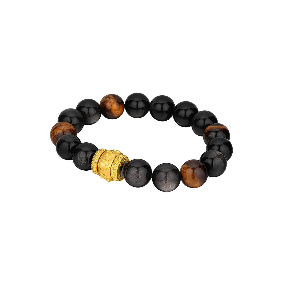 六福珠寶黃金手鏈 - "合樂生福-虎、馬、狗"999足金生肖水晶手鏈