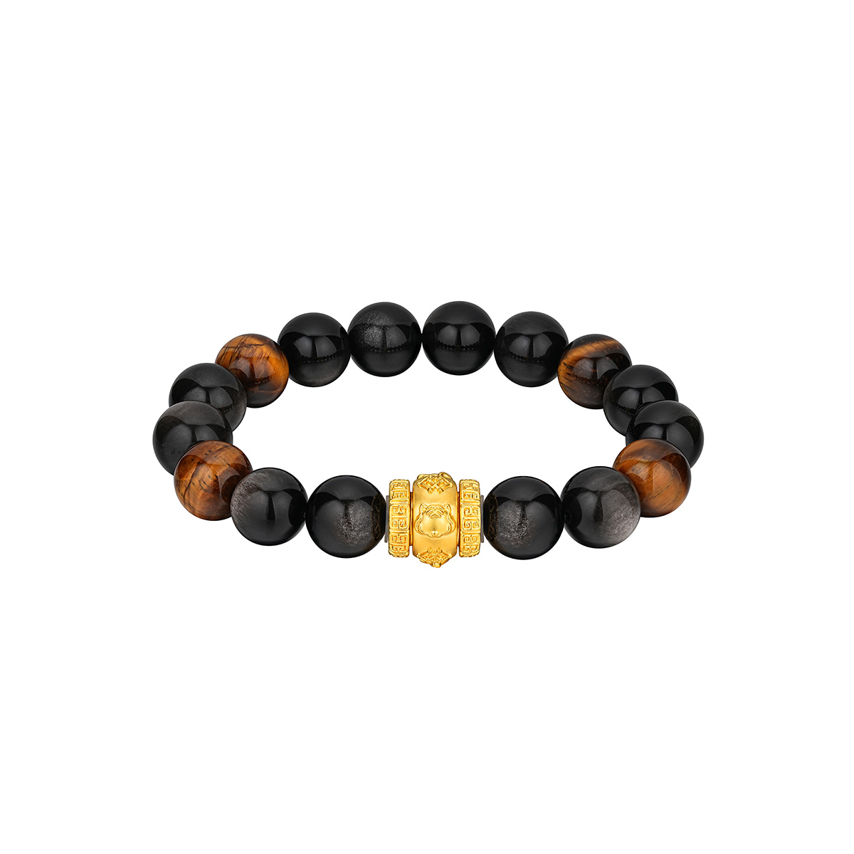 六福珠寶黃金手鏈 - "合樂生福-虎、馬、狗"999足金生肖水晶手鏈