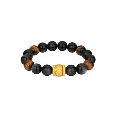 六福珠寶黃金手鏈 - "合樂生福-虎、馬、狗"999足金生肖水晶手鏈