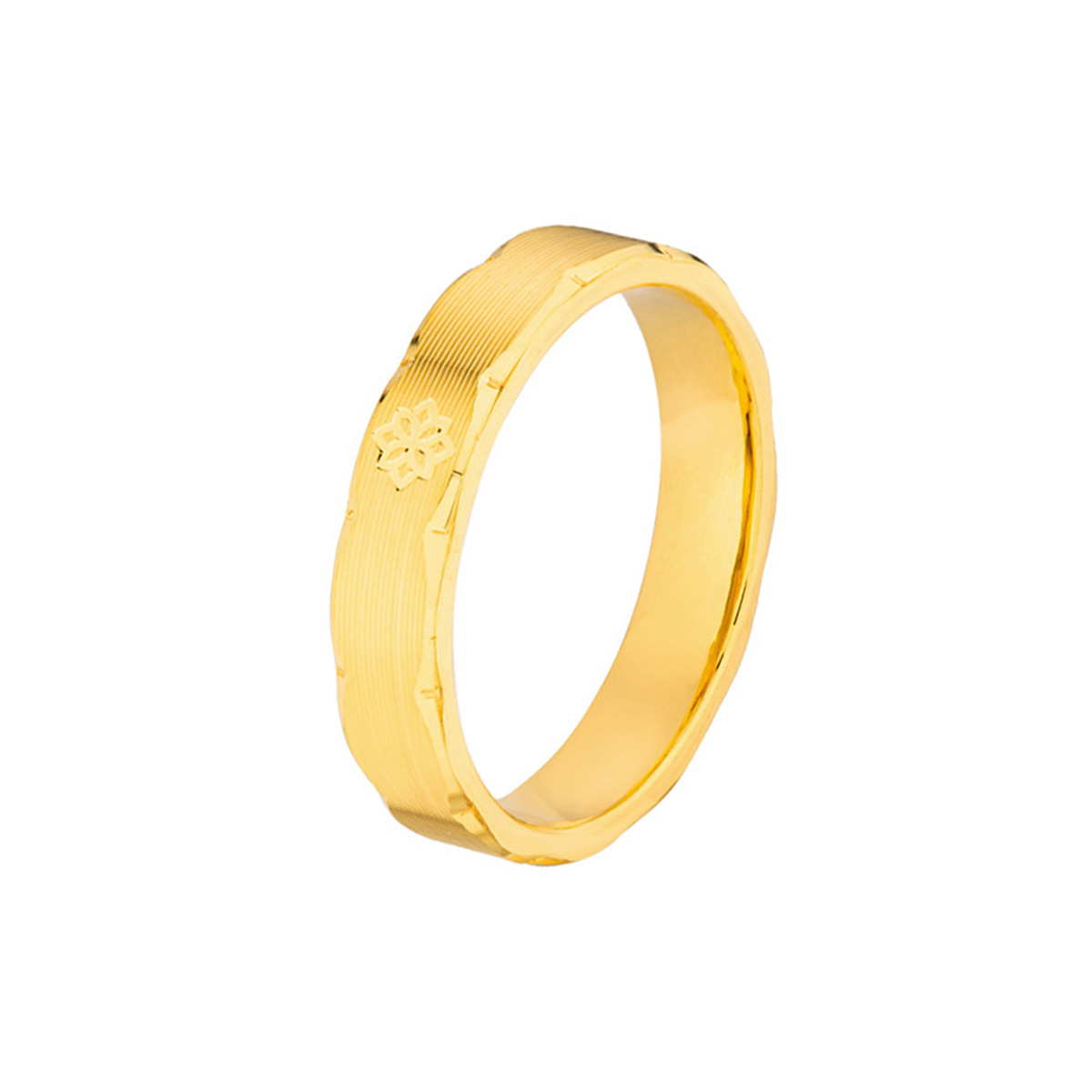 六福珠寶黃金對戒 - "百蓮好合"999.9黃金情侶對戒(男戒)