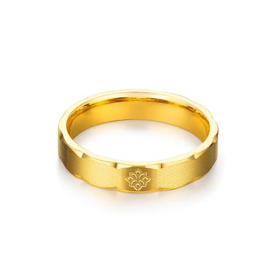 六福珠寶黃金對戒 - "百蓮好合"999.9黃金情侶對戒(男戒)