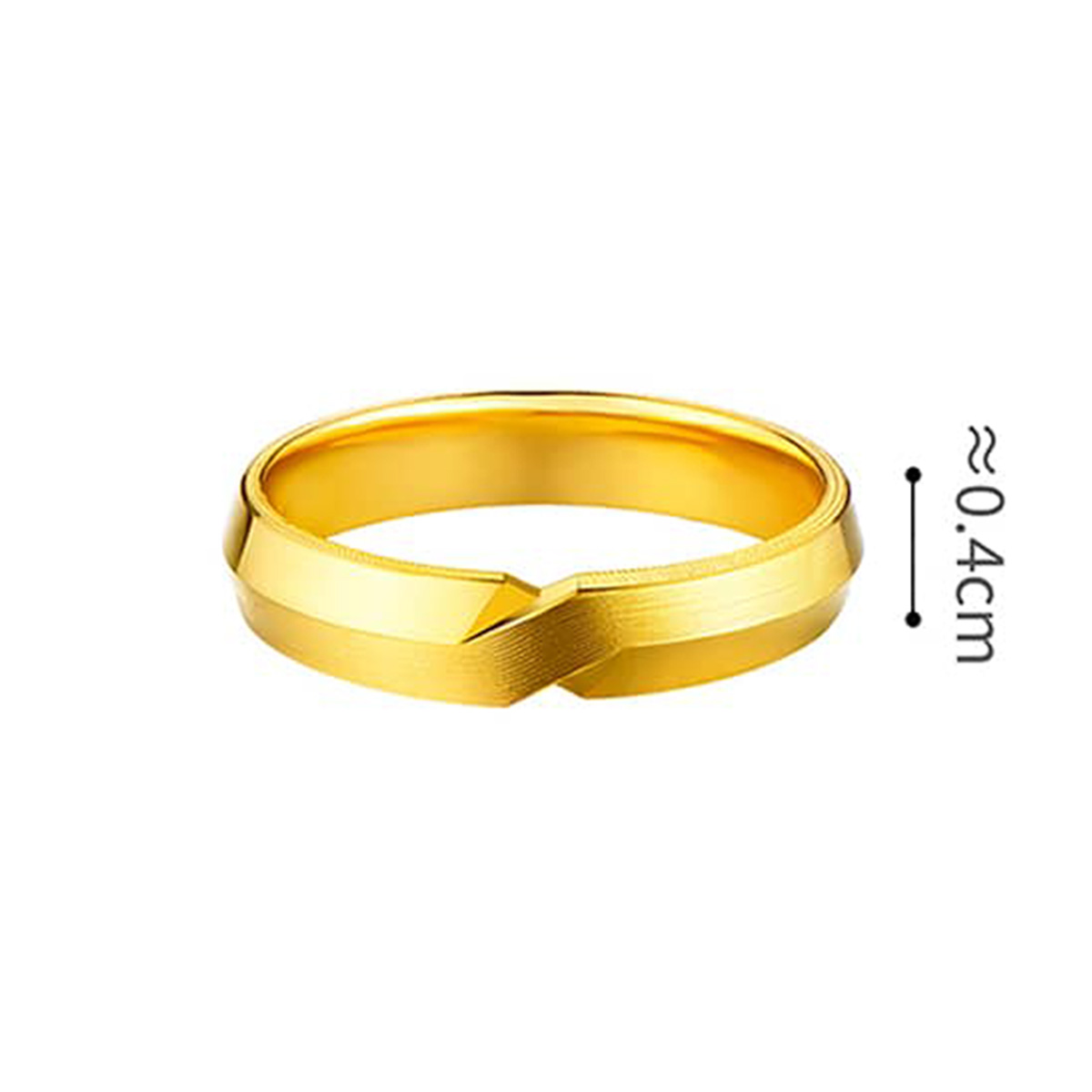 六福珠寶黃金對戒 - "相伴一生"999.9黃金情侶對戒(男戒)