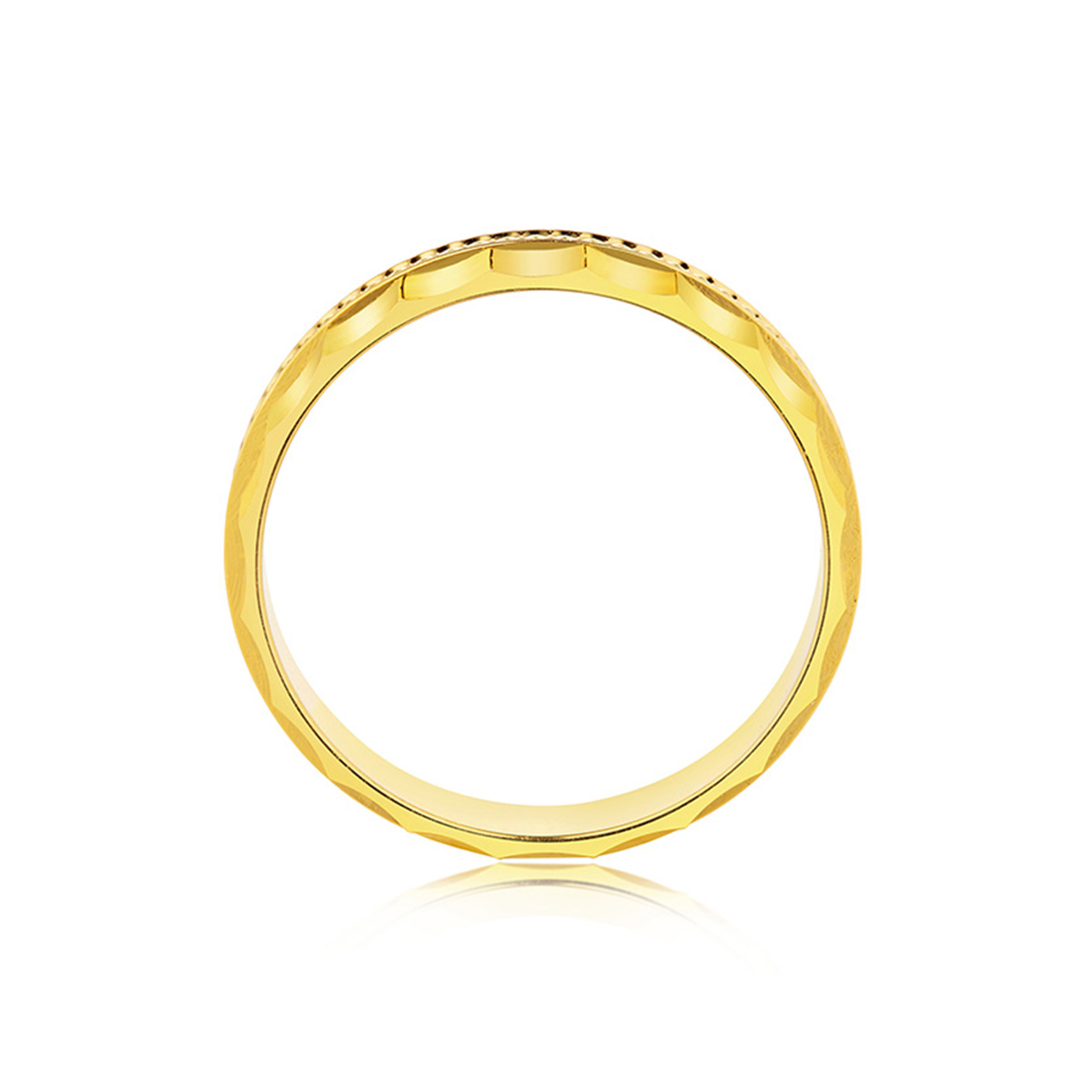 六福珠寶黃金對戒 - "真愛光環"990黃金對戒(女戒)