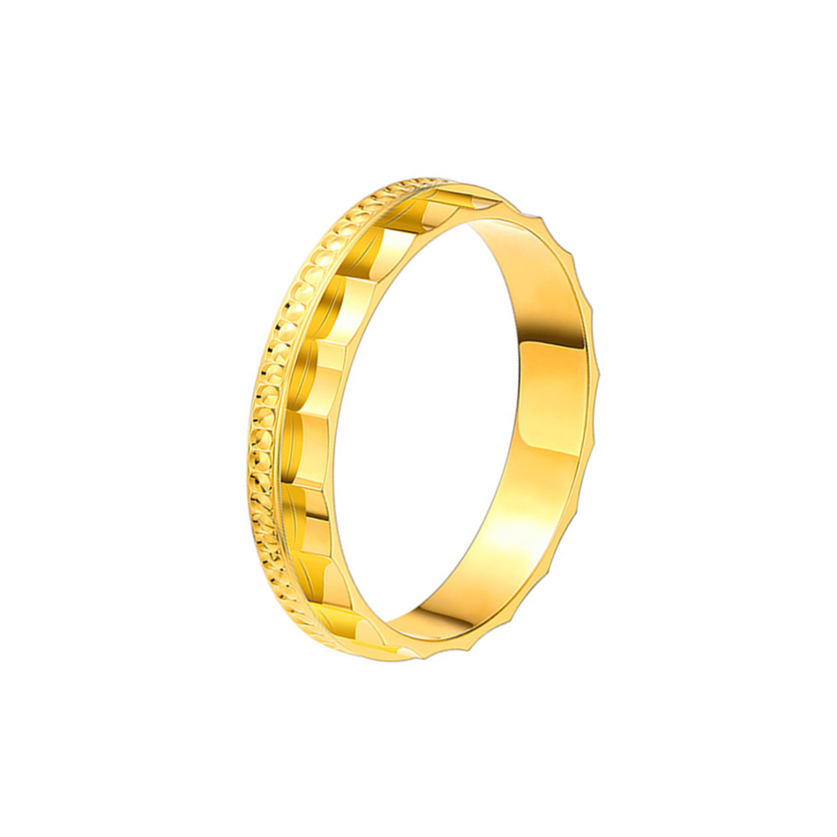 六福珠寶黃金對戒 - "真愛光環"990黃金對戒(女戒)