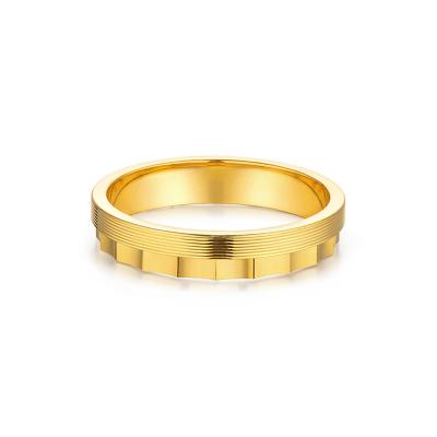 六福珠寶黃金對戒 - "真愛光環"990黃金對戒(男戒)