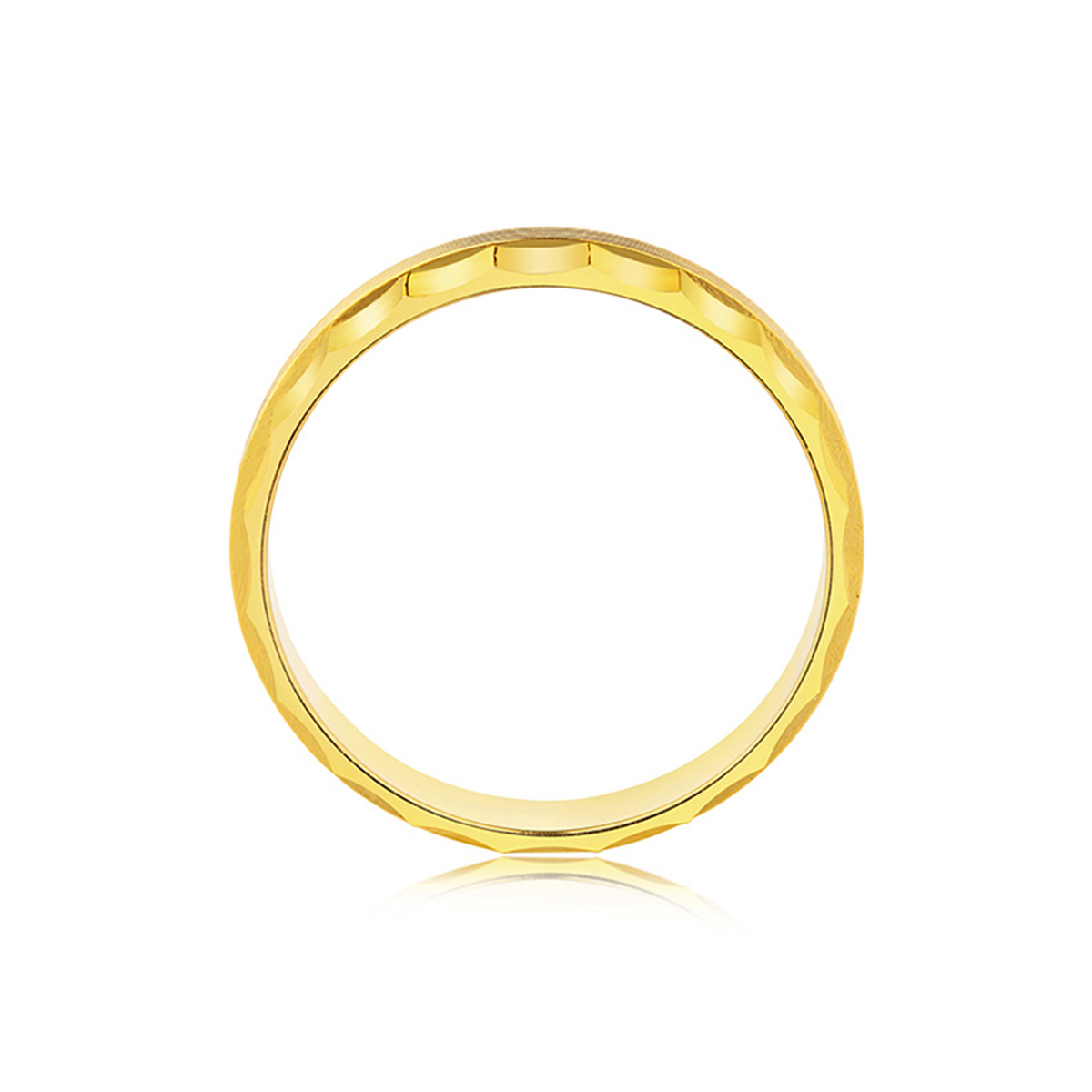 六福珠寶黃金對戒 - "真愛光環"990黃金對戒(男戒)