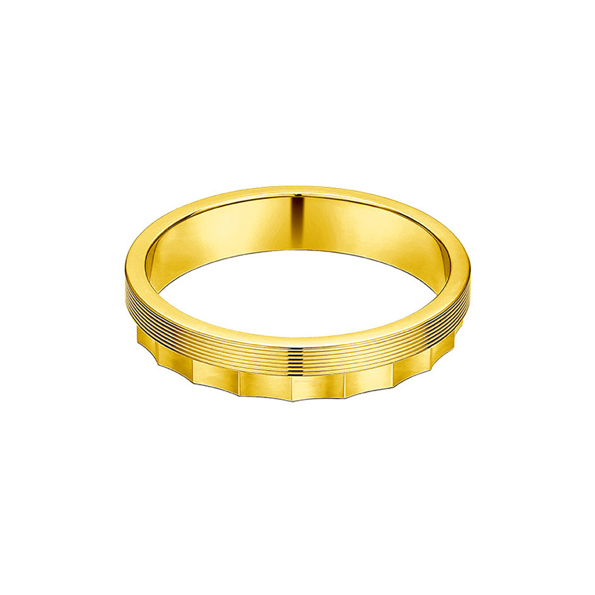 六福珠寶黃金對戒 - "真愛光環"990黃金對戒(男戒)