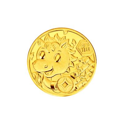 六福珠寶黃金工藝品 - "財福寶馬"999.9黃金金章