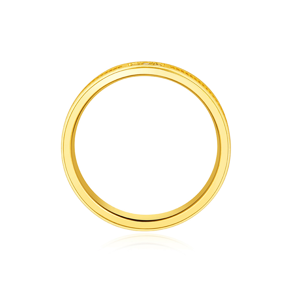 六福珠寶黃金對戒 - "緣定終生"999足金鑽石對戒(女戒)