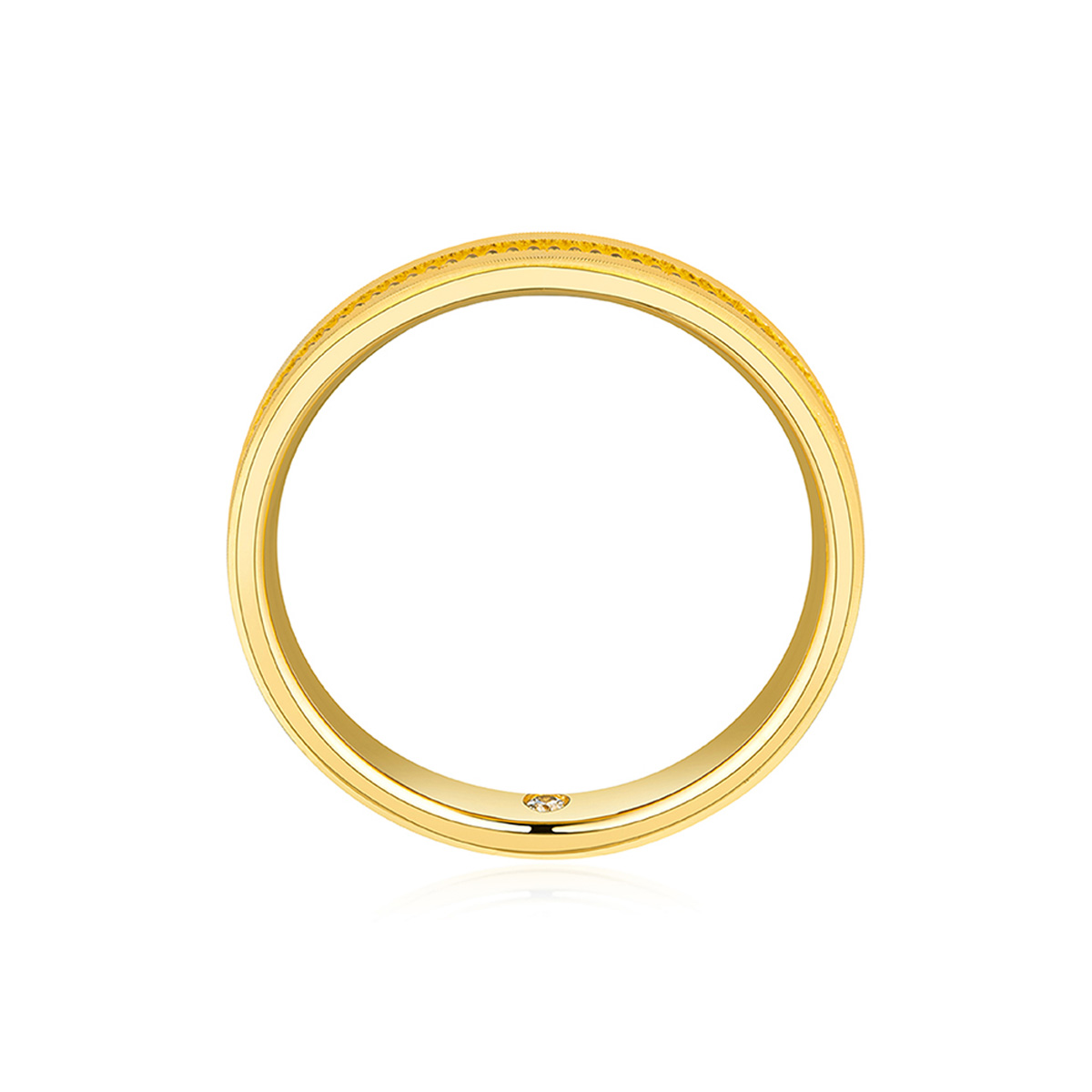 六福珠寶黃金對戒 - "緣定終生"999足金鑽石對戒(男戒)