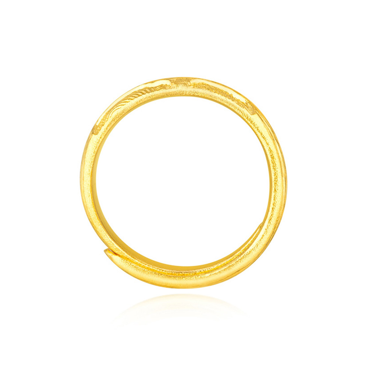 六福珠寶黃金對戒 - "歲月長青"999.9黃金對戒(男戒)