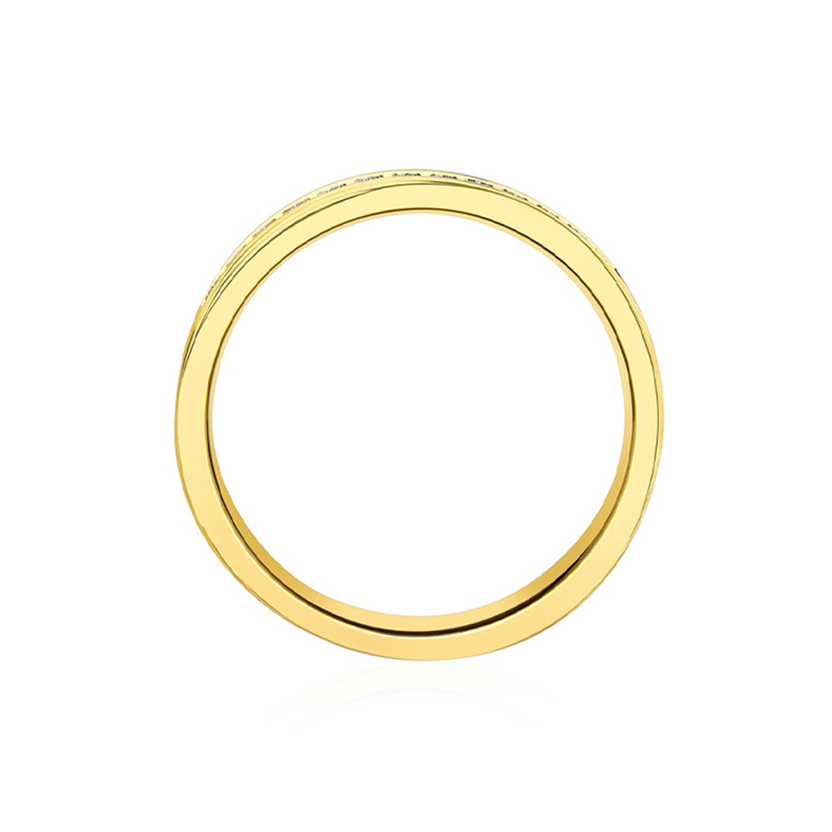 六福珠寶黃金對戒 - "流閃幻影"999足金對戒(男戒)(米字車花切割工藝)