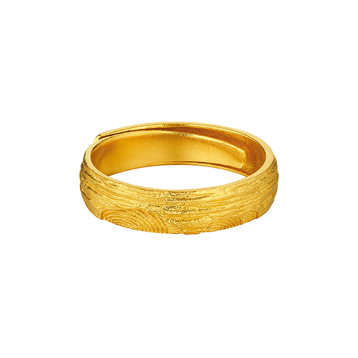 六福珠寶黃金對戒 - "歲月長青"999.9黃金對戒(女戒)