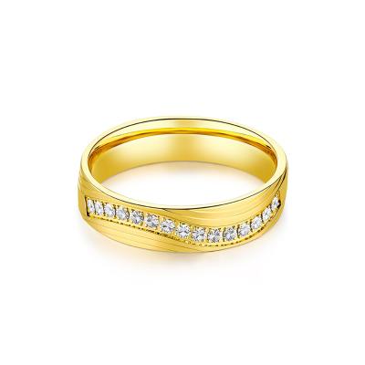 六福珠寶黃金對戒 - "流閃幻影"999足金對戒(女戒)(米字車花切割工藝)