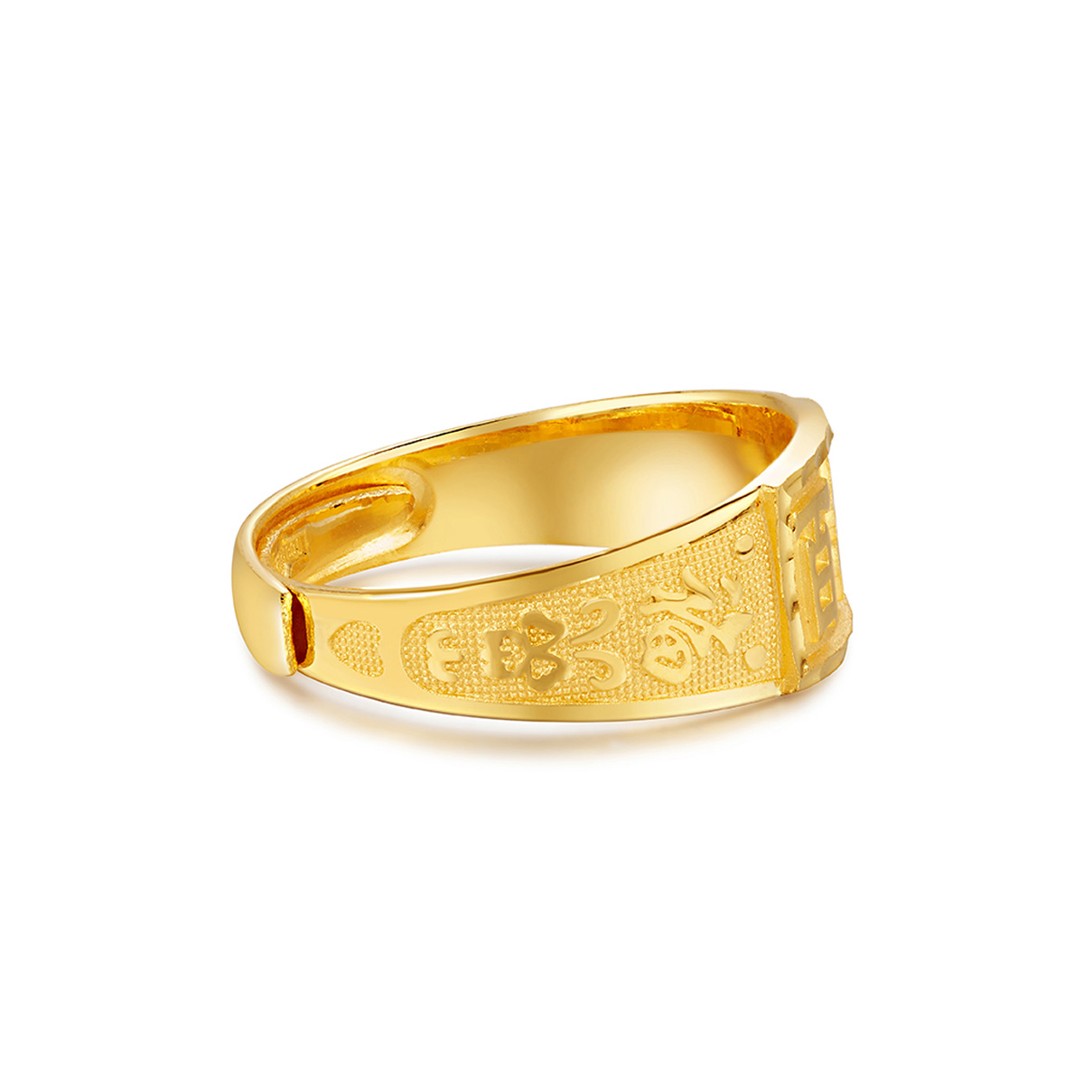 六福珠寶黃金對戒 - “百年”999.9黃金對戒（男戒）