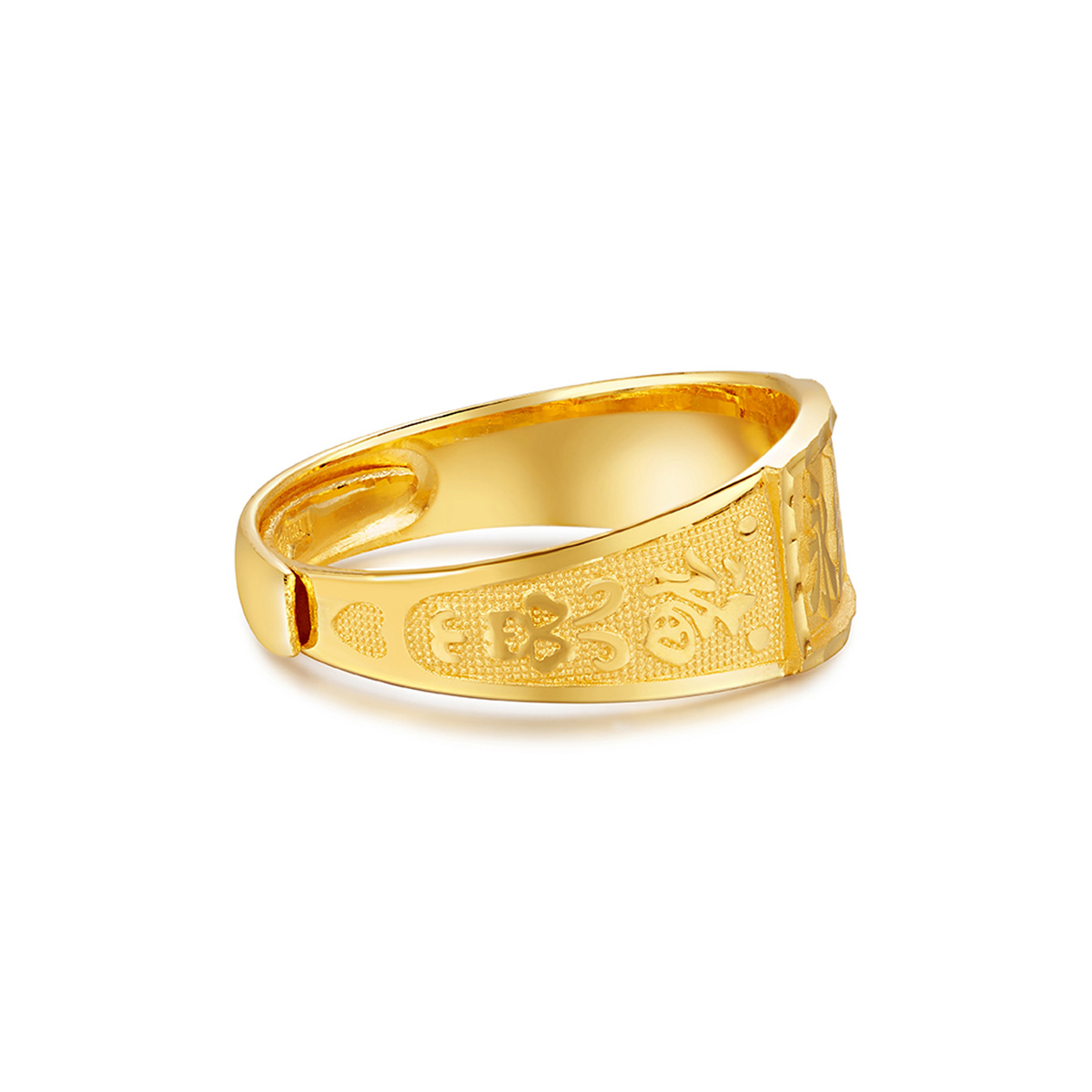 六福珠寶黃金對戒 - “永結”999.9黃金對戒（男戒）