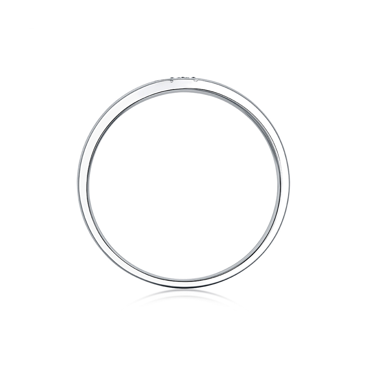 六福珠寶18K金對戒 - “悅漾心扉”18K金(白色)鑽石對戒(男戒)