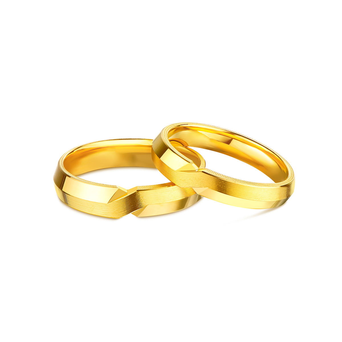 六福珠寶黃金對戒 - "相伴一生"999.9黃金情侶對戒(女戒)