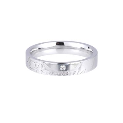 六福珠寶18K金對戒 - "一往情深-Precious"18K金(白色)鑽石對戒(男戒)