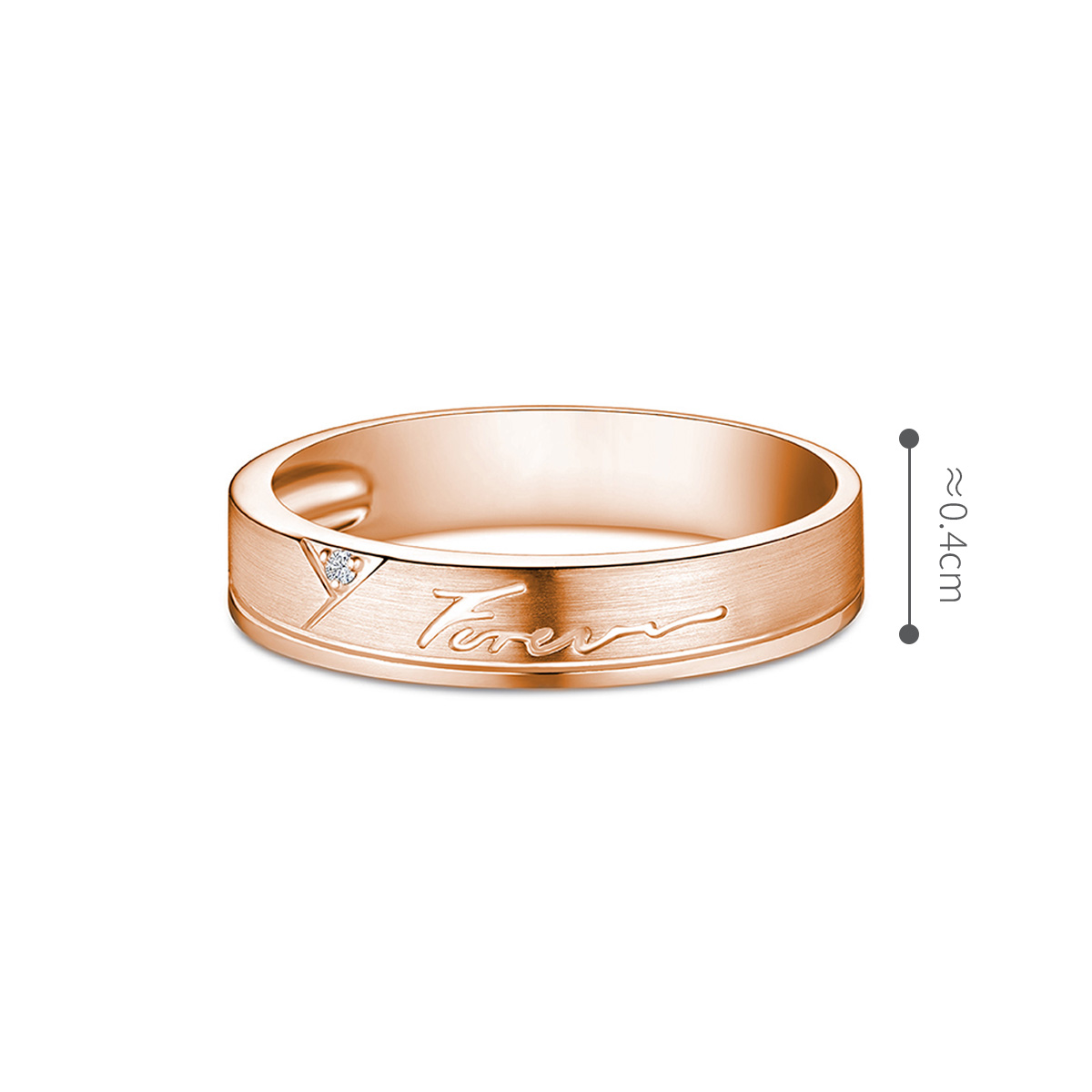 六福珠寶18K金對戒 - "Love You Forever"18K金鑽石情侶對戒(男戒)– 多色選擇