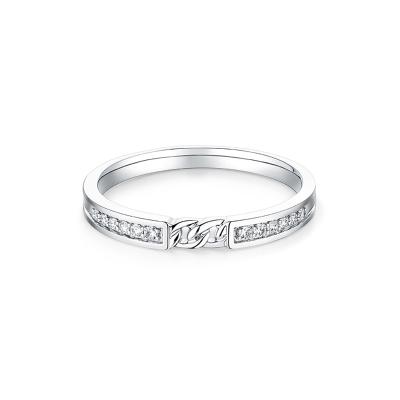 六福珠寶18K金對戒 - "愛意相「鏈」"18K金鑽石對戒(女戒)–多色選擇