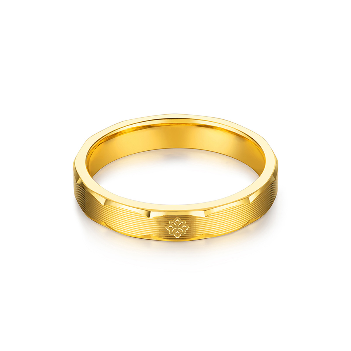 六福珠寶黃金對戒 - "百蓮好合"999.9黃金情侶對戒(女戒)