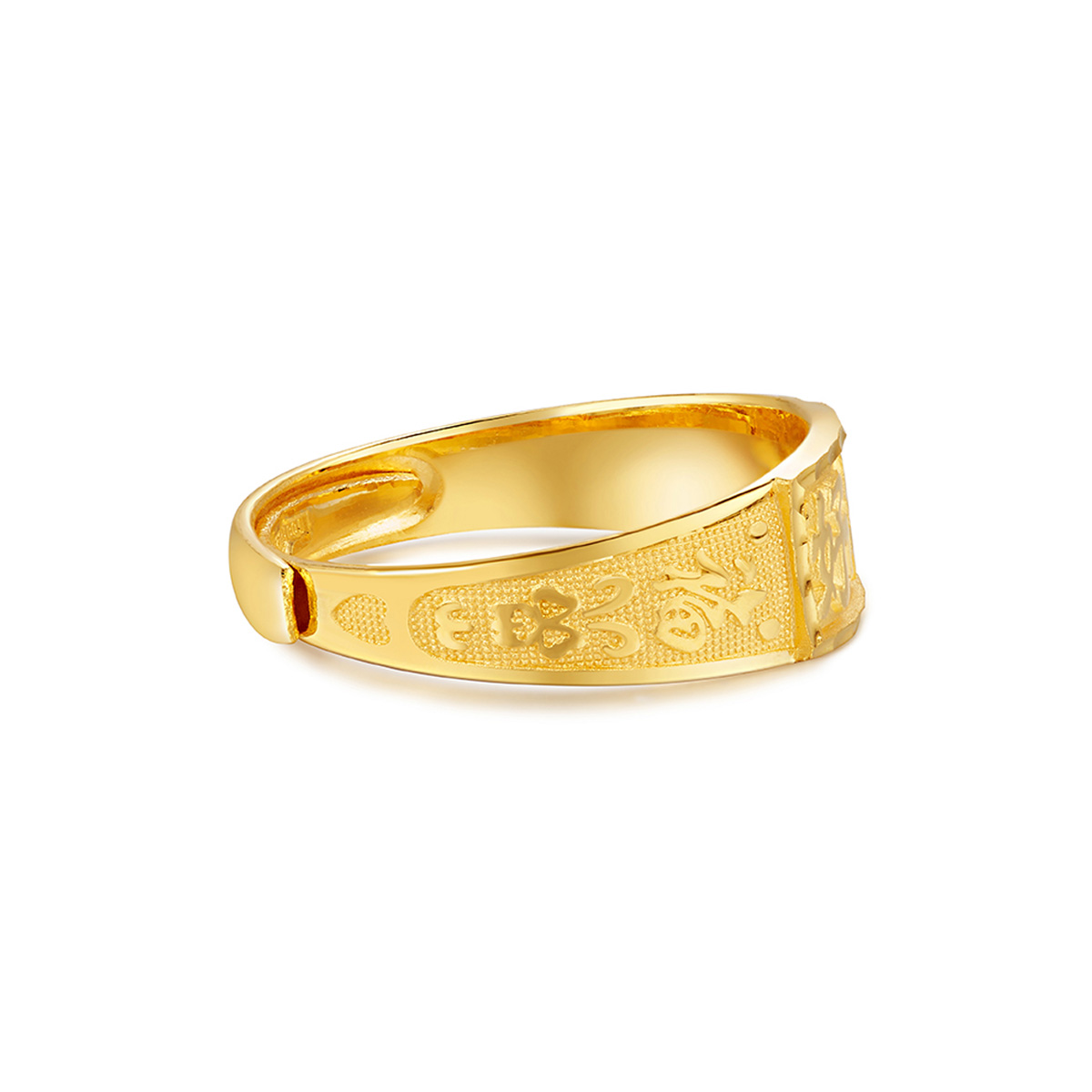 六福珠寶黃金對戒 - “好合”999.9黃金對戒（女戒）