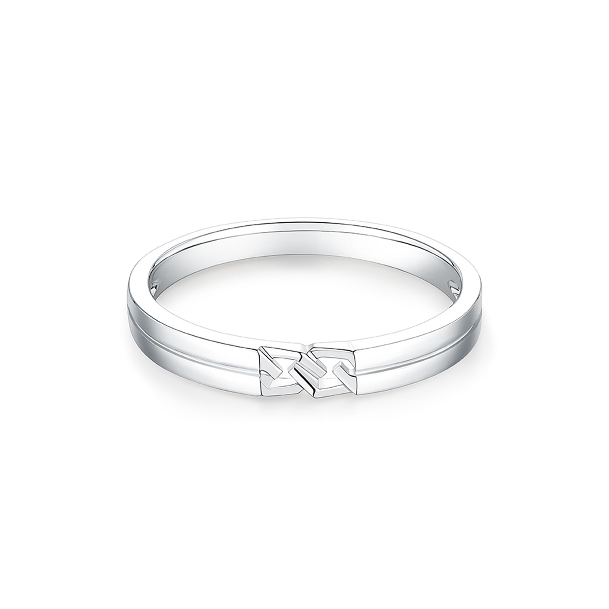 六福珠寶18K金對戒 - "愛意相「鏈」"18K金對戒(男戒)–多色選擇