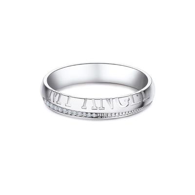 六福珠寶18K金對戒 - "天地之作 MY ANGEL"18K金(白色)鑽石對戒(女戒)