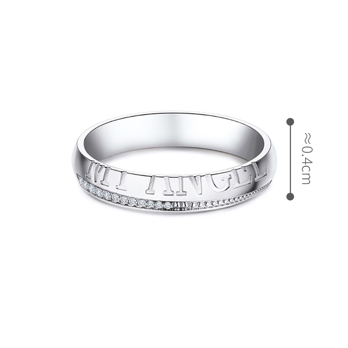 六福珠寶18K金對戒 - "天地之作 MY ANGEL"18K金(白色)鑽石對戒(女戒)