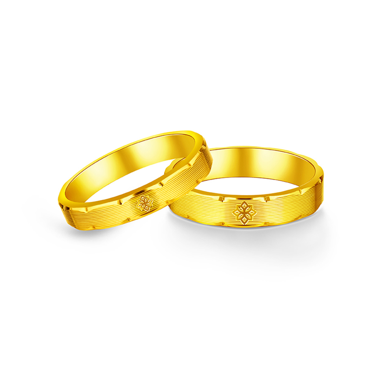 六福珠寶黃金對戒 - "百蓮好合"999.9黃金情侶對戒(女戒)