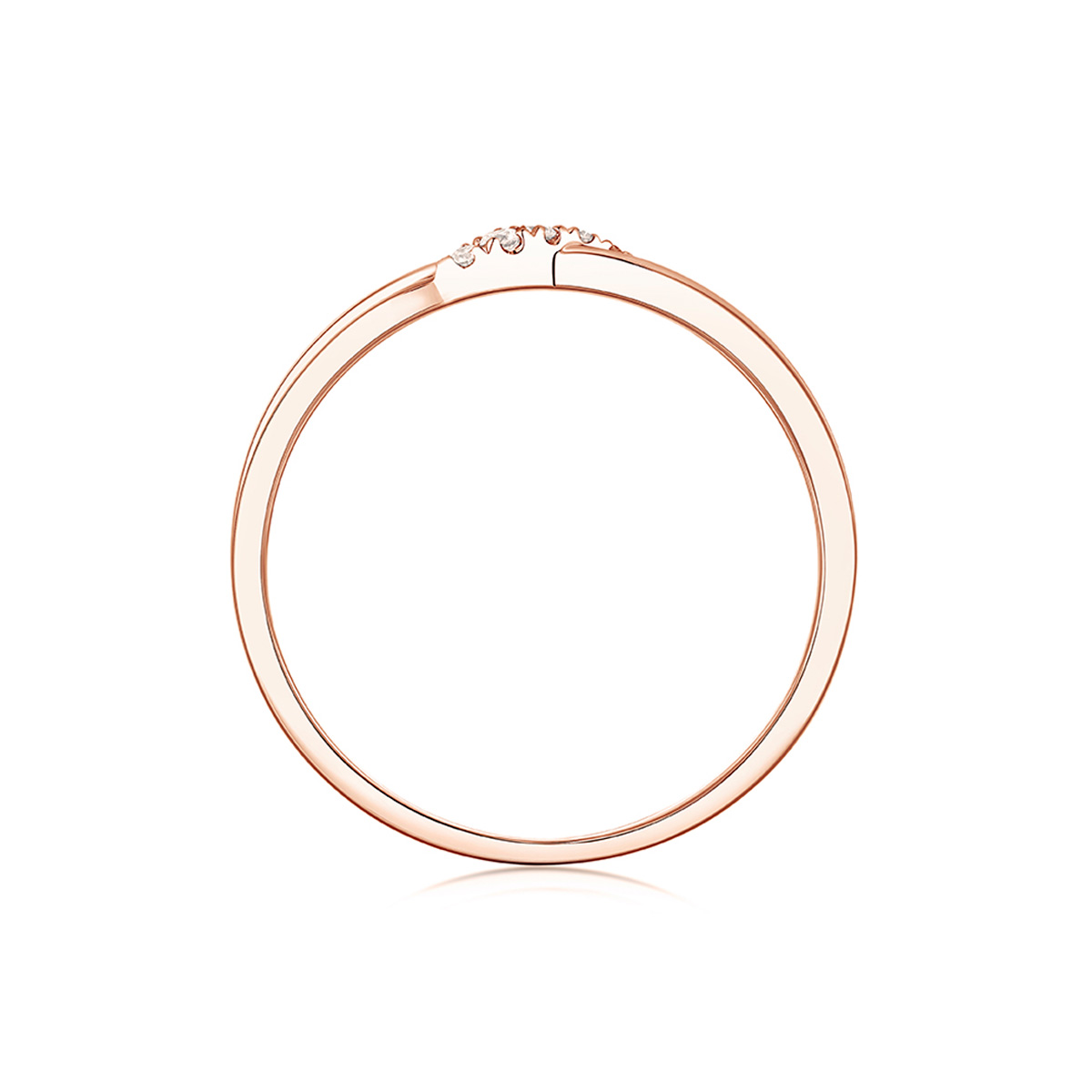 六福珠寶18K金對戒 - “恆愛心軌”18K玫瑰金鑽石對戒(女戒)