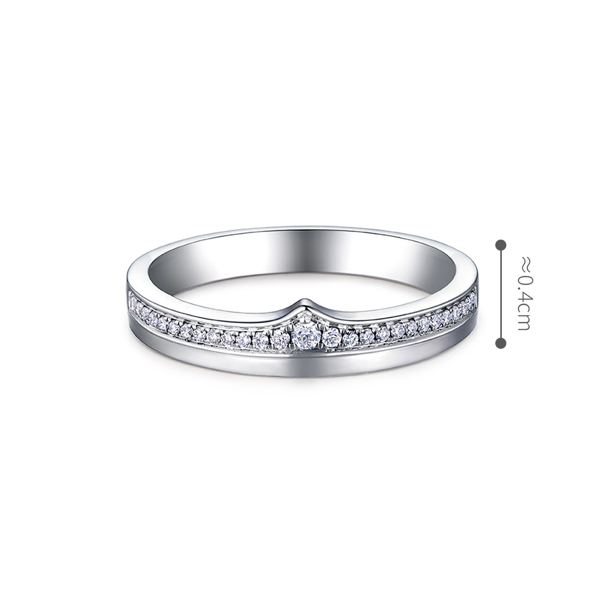 六福珠寶18K金對戒 - "拼圖"18K金(白色)鑽石情侶對戒(女戒)