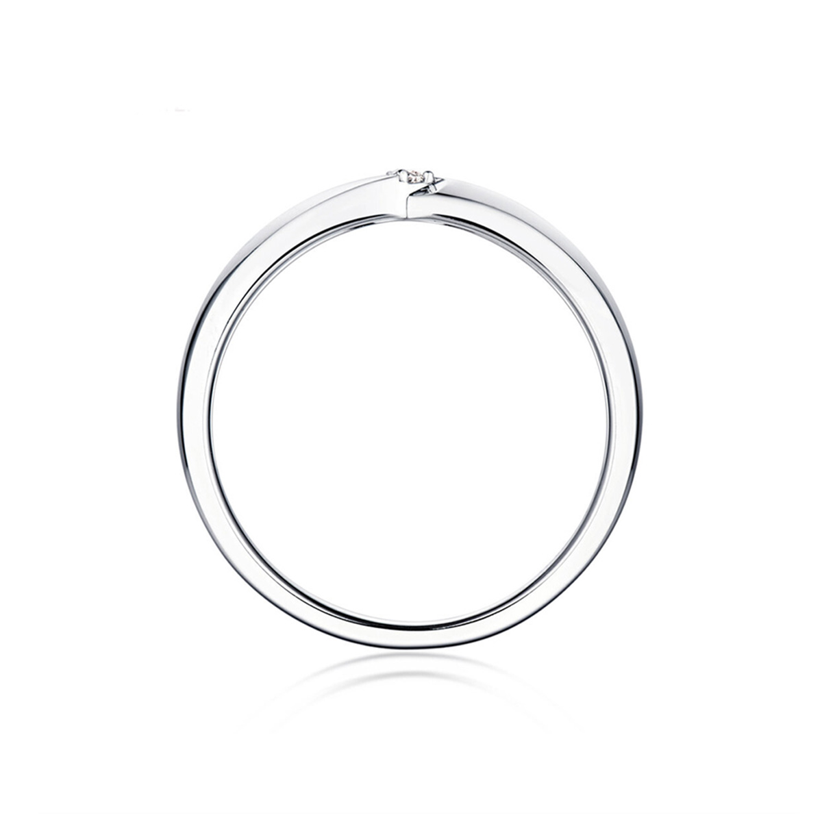 六福珠寶18K金對戒 - "一見傾心"18K金鑽石情侶對戒(女戒)–多色選擇