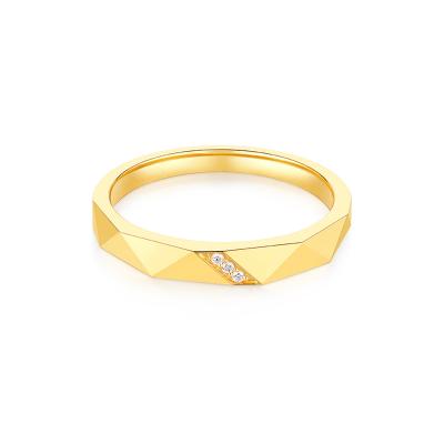 六福珠寶黃金對戒 - “愛之以恆”999足金鑽石對戒(男戒)