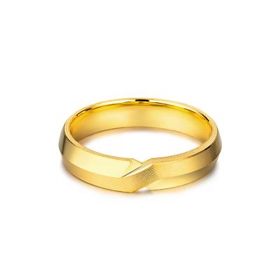 六福珠寶黃金對戒 - "相伴一生"999.9黃金情侶對戒(男戒)